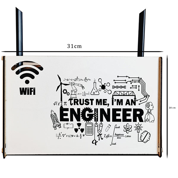 Raft Suport Router Wireless, JOYSTOS, Pentru Mascare Fire si Echipamente WI-FI, 31X20 cm, Alb