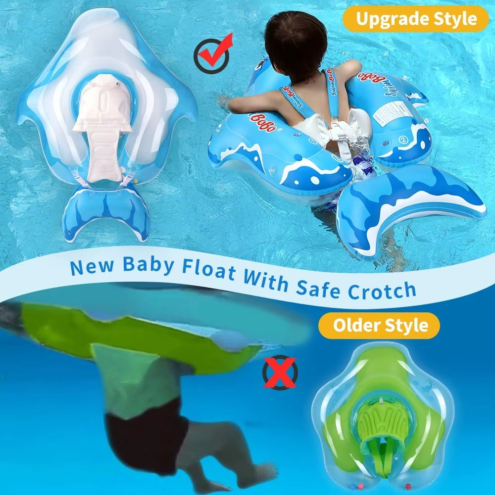 Joystos Colac Înot pentru Bebe – Design Rechin Amuzant, cu Copertină UV