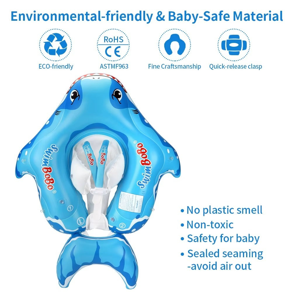 Joystos Colac Înot pentru Bebe – Design Rechin Amuzant, cu Copertină UV