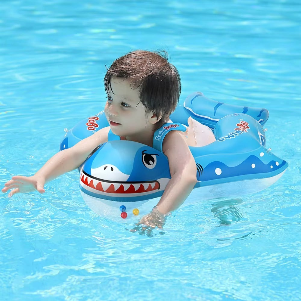 Joystos Colac Înot pentru Bebe – Design Rechin Amuzant, cu Copertină UV