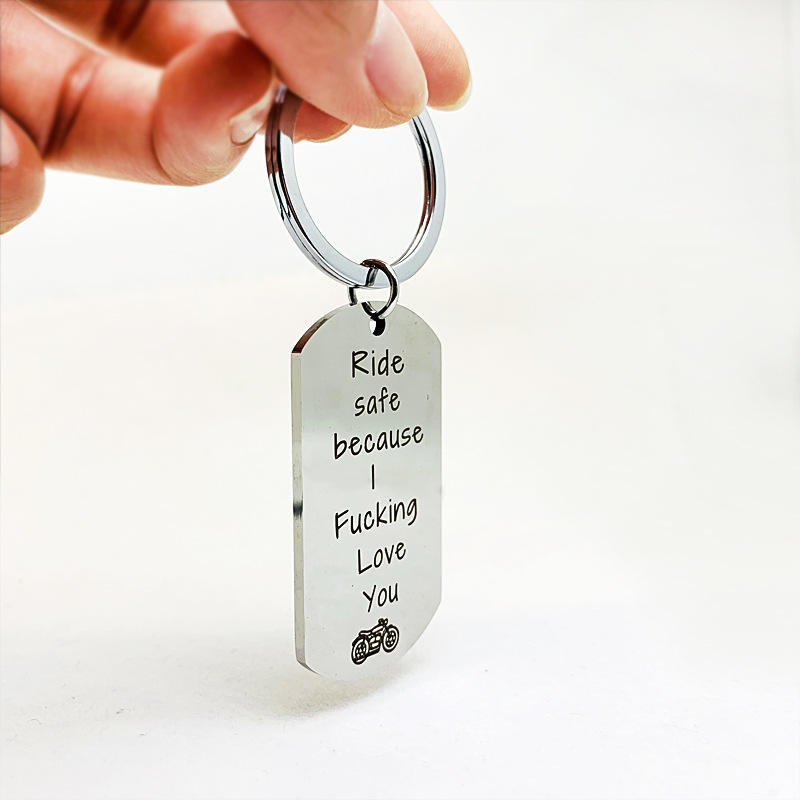 Cadou Pentru Iubit, Breloc din Otel Inoxidabil, Joystos, Cu mesajul ”Drive Safe because I F.ing Love You”