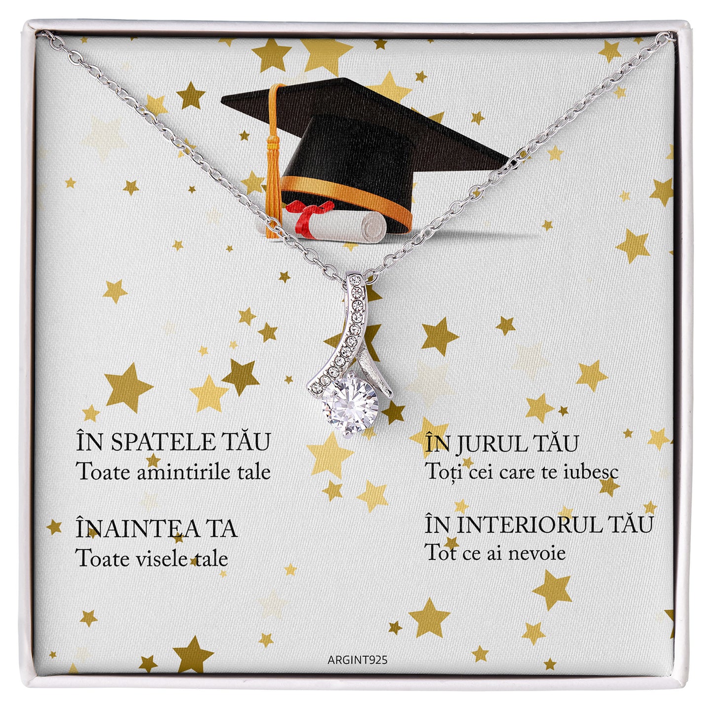 Set Cadou Pentru Fiica, Colega, Iubita, Colier Absolvire, Lungime 40-45 cm, Cadou pentru Fata Absolventa, de la Mama, Matusa, Bunici, Prietena, Iubit