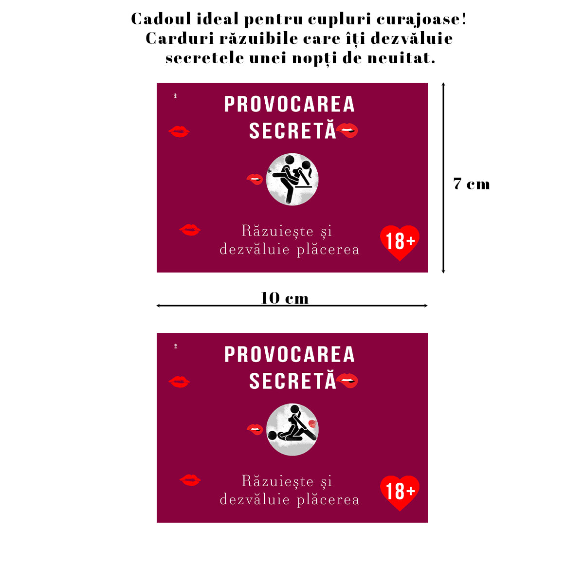 Set Cana Alba, 330 ml, Cu Pozitii Sexuale si Textul „Placerea me suprema esti tu”, si 2 Carduri Razuibile 18+