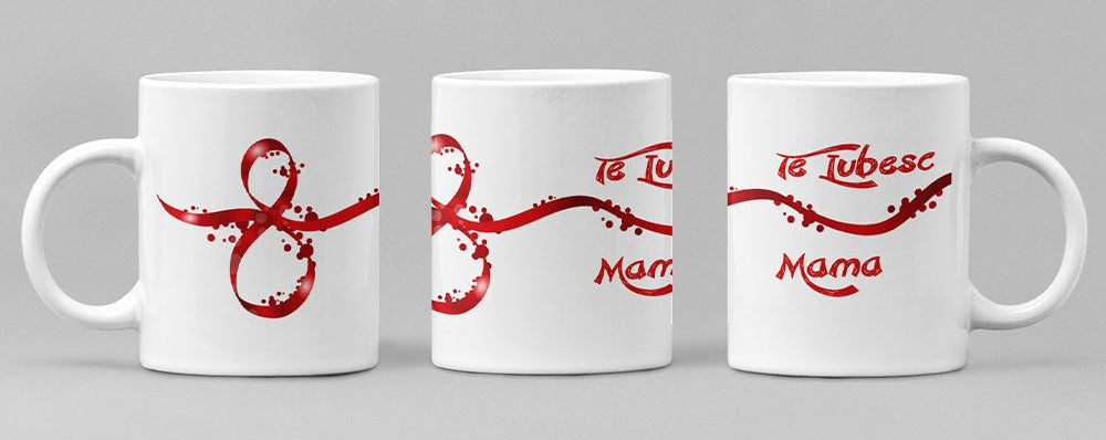 Cadou Pentru Mama, Cana Ceramica, 330 ml, Mesaj "8 Martie Te iubesc Mama" - Alexia Gifts