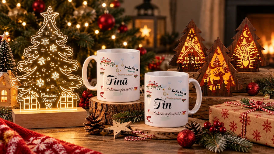 Lămpi decorative și căni pentru fini din selecția de Crăciun AlexiaGifts