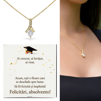 Set Cadou Absolvire – Colier Tempting Beauty Gold cu Mesaj Emoțional