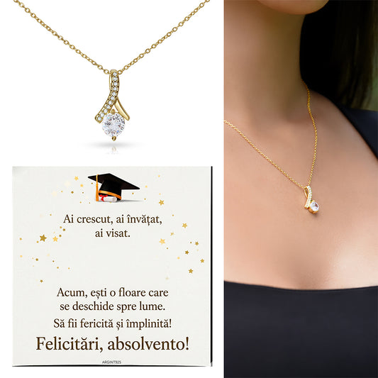 Set Cadou Absolvire – Colier Tempting Beauty Gold cu Mesaj Emoțional