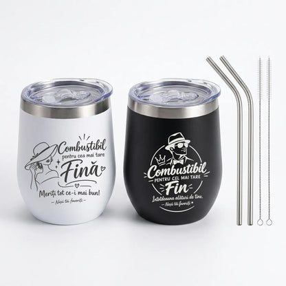 Set cadou pentru fini de la nași cu două termosuri de 350 ml