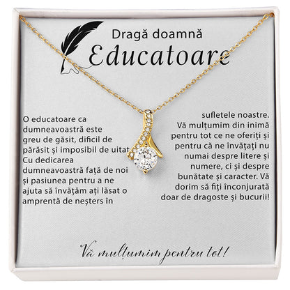 Set Cadou Pentru Profesoara, Joystos, Colier din Argint 925 'Tempting Beauty' placat cu aur Galben 18K,