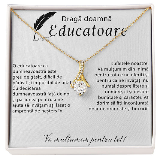 Set Cadou Pentru Profesoara, Joystos, Colier din Argint 925 'Tempting Beauty' placat cu aur Galben 18K,