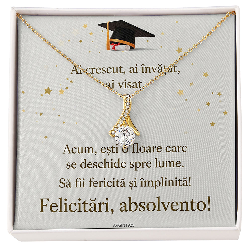 Set Cadou Absolvire – Colier Tempting Beauty Gold cu Mesaj Emoțional