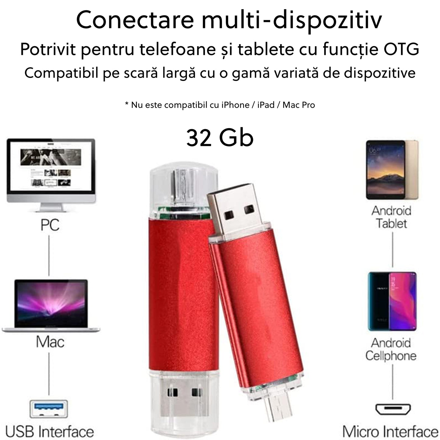 Set Cadou pentru Barbati, Umbrela, Termos inox 450ml, Stick USB 32GB, Agenda, Rosu