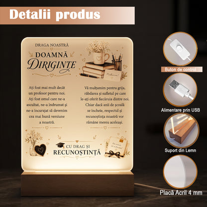 Lampa LED Decorativă cu Mesaj pentru Dirigintă - JOYSTOS