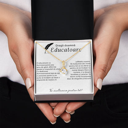 Set Cadou Pentru Profesoara, Joystos, Colier din Argint 925 'Tempting Beauty' placat cu aur Galben 18K,