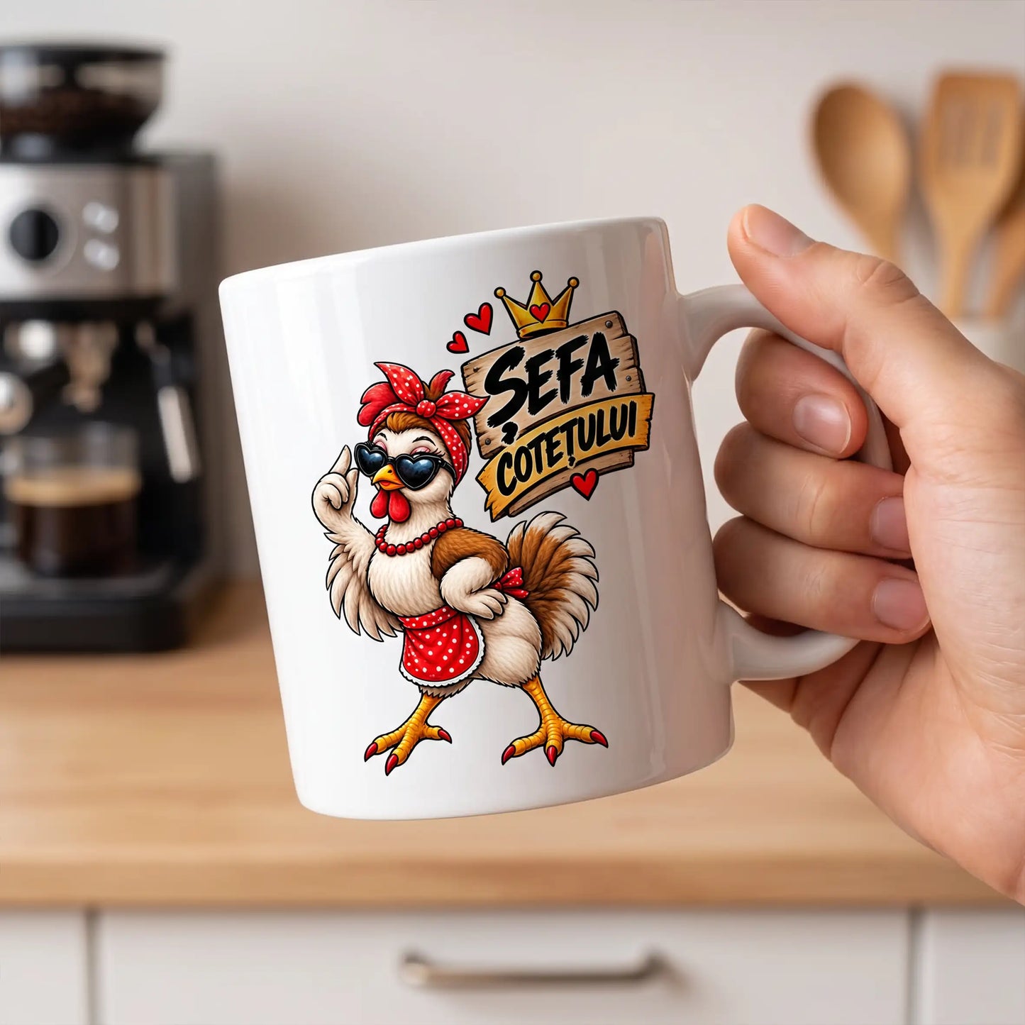 Set Căni Haioase Cuplu – Coćoşul Casei & Şefa Cotețului