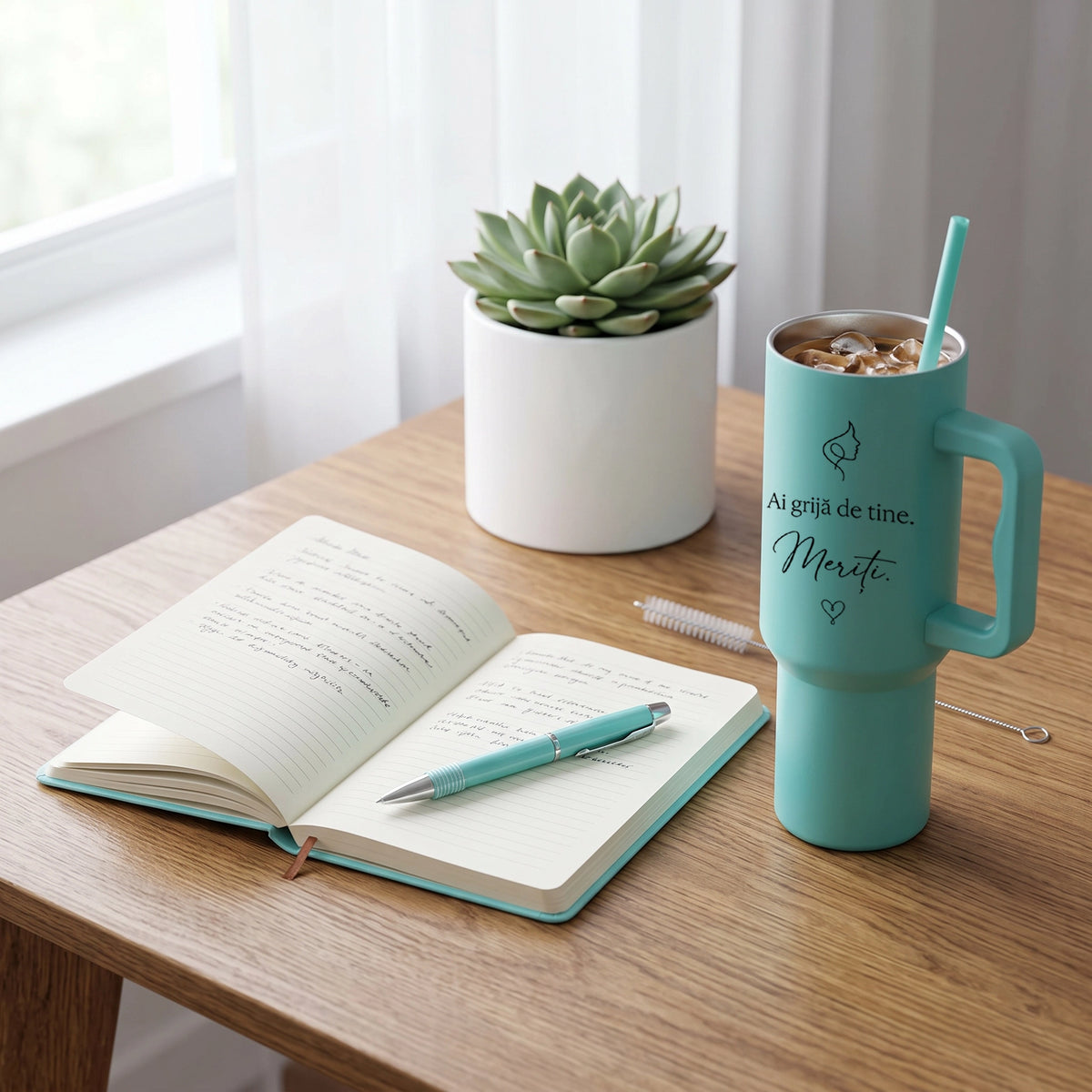 Set cadou premium pentru femei cu termos personalizat, pătură și agendă