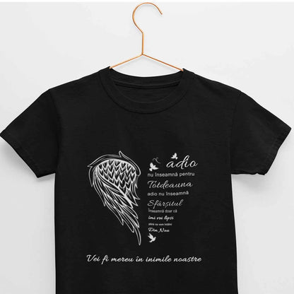 Tricou Memorial "Adio Nu Inseamna Pentru Totdeauna", JOYSTOS, marimea M, Negru, Unisex