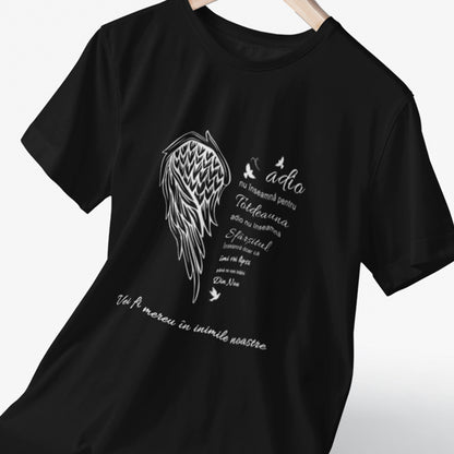 Tricou Memorial "Adio Nu Inseamna Pentru Totdeauna", JOYSTOS, marimea M, Negru, Unisex