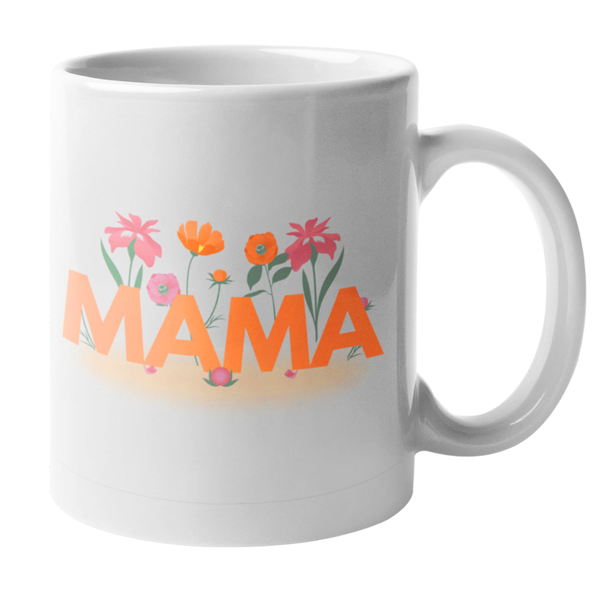 Cadou Pentru Mama: Cana Ceramica, 330 ml, Printata Cu Mesaj "Grafice Flori Si Textul Mama"
