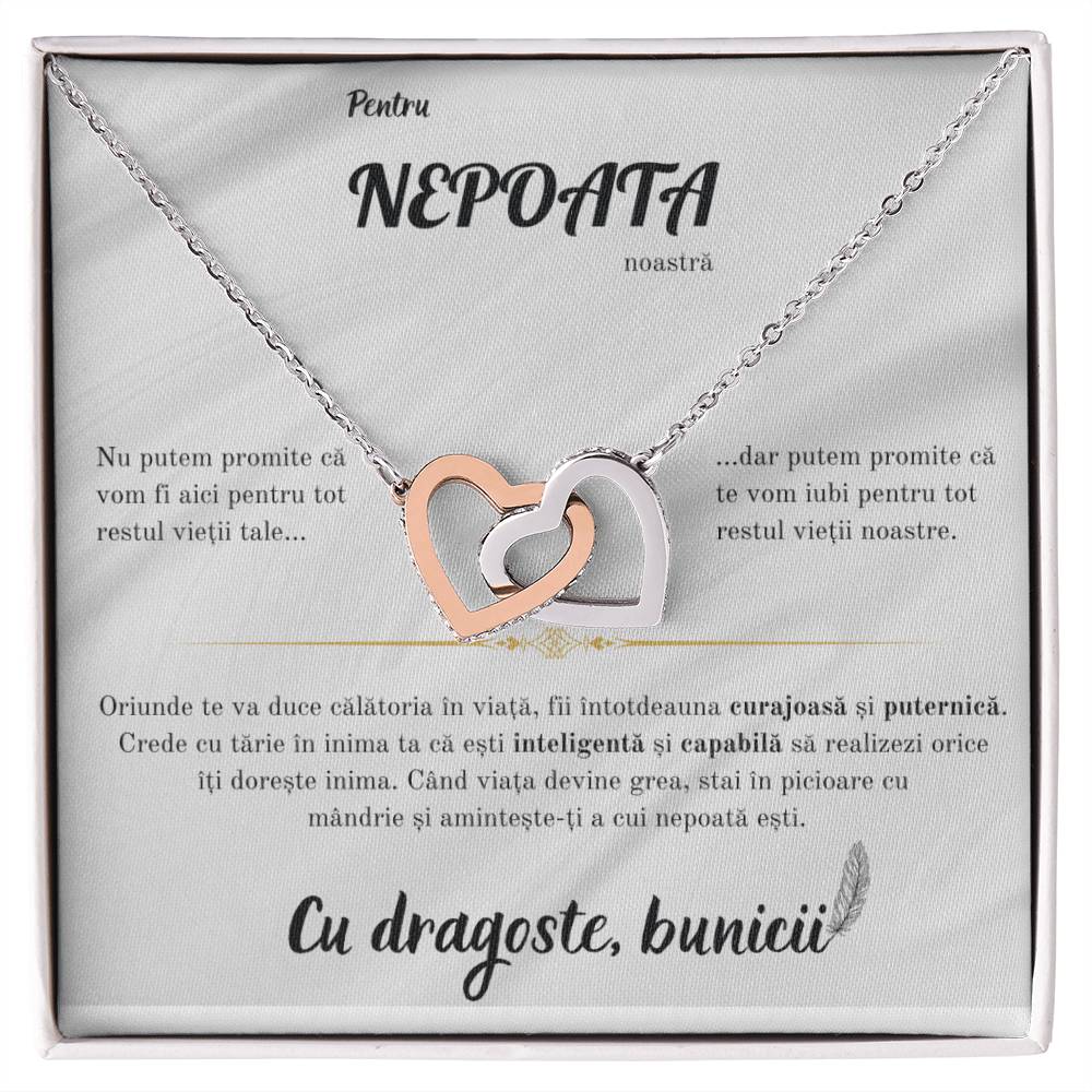 Cadou Pentru Nepoata De La Bunici: Colier Cu Pandant Nodul Iubirii Si Card Cu Mesaj Personalizat