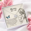 Cadou Pentru Mama - Colier Nodul Iubirii, Placat Cu Aur Alb 14K, Si Card Cu Mesaj 