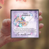 Cadou Pentru Mama - Colier Inimi Interconectate, Placat Cu Aur Alb 14K, Si Card Cu Mesaj Pentru Mama 