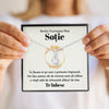 Cadou pentru sotie: Colier Tempting Beauty, Placat aur alb 14K, si card cu mesaj 'Frumoasa Mea Sotie'