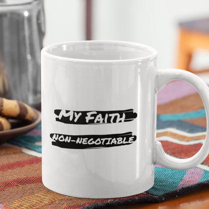 Cana Ceramica, Joystos, Alba, 330 ml, Personalizata cu Mesaj "My Faith"