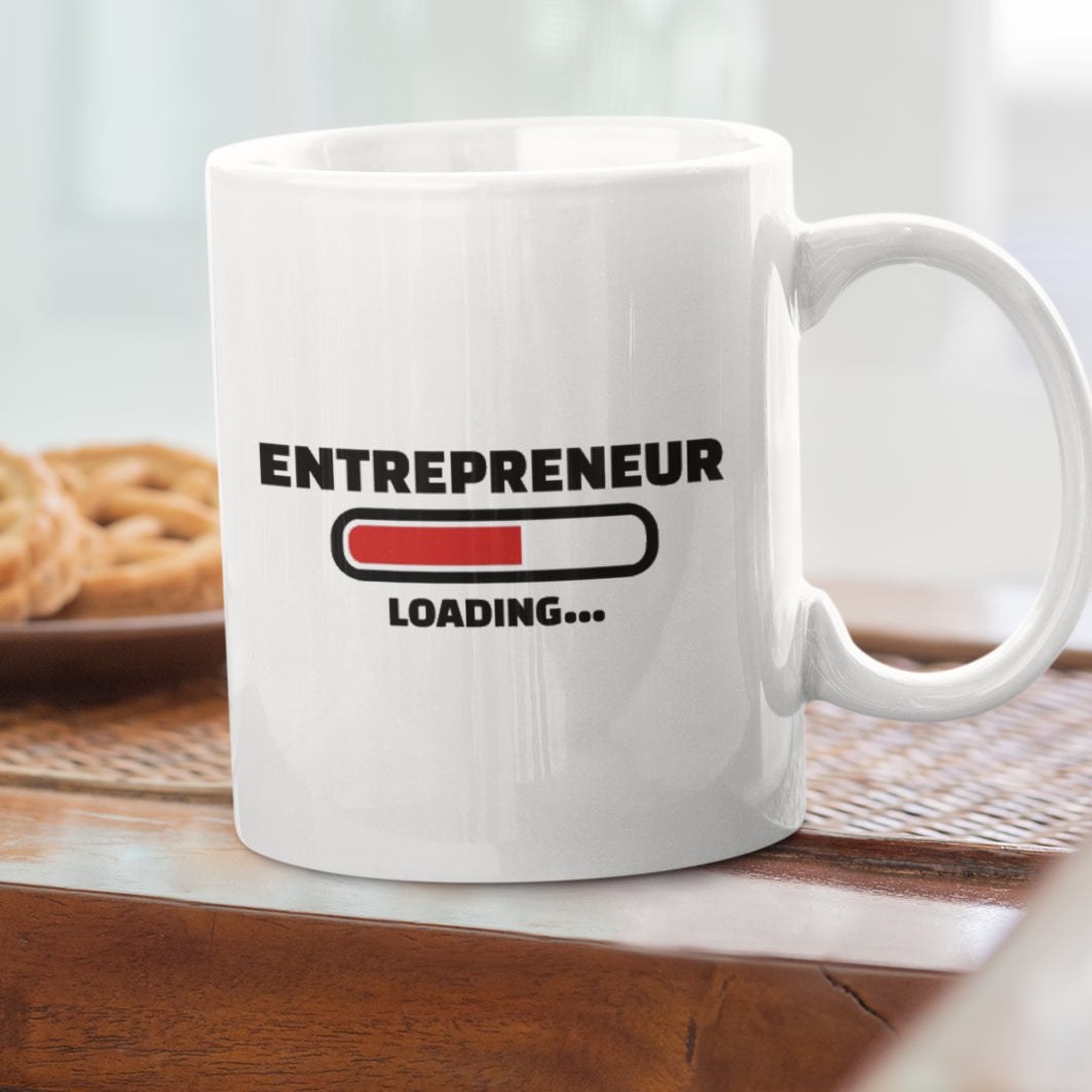 Cana Ceramica, Joystos, Alba, 330 ml, Personalizata cu Mesaj "Entrepreneur"