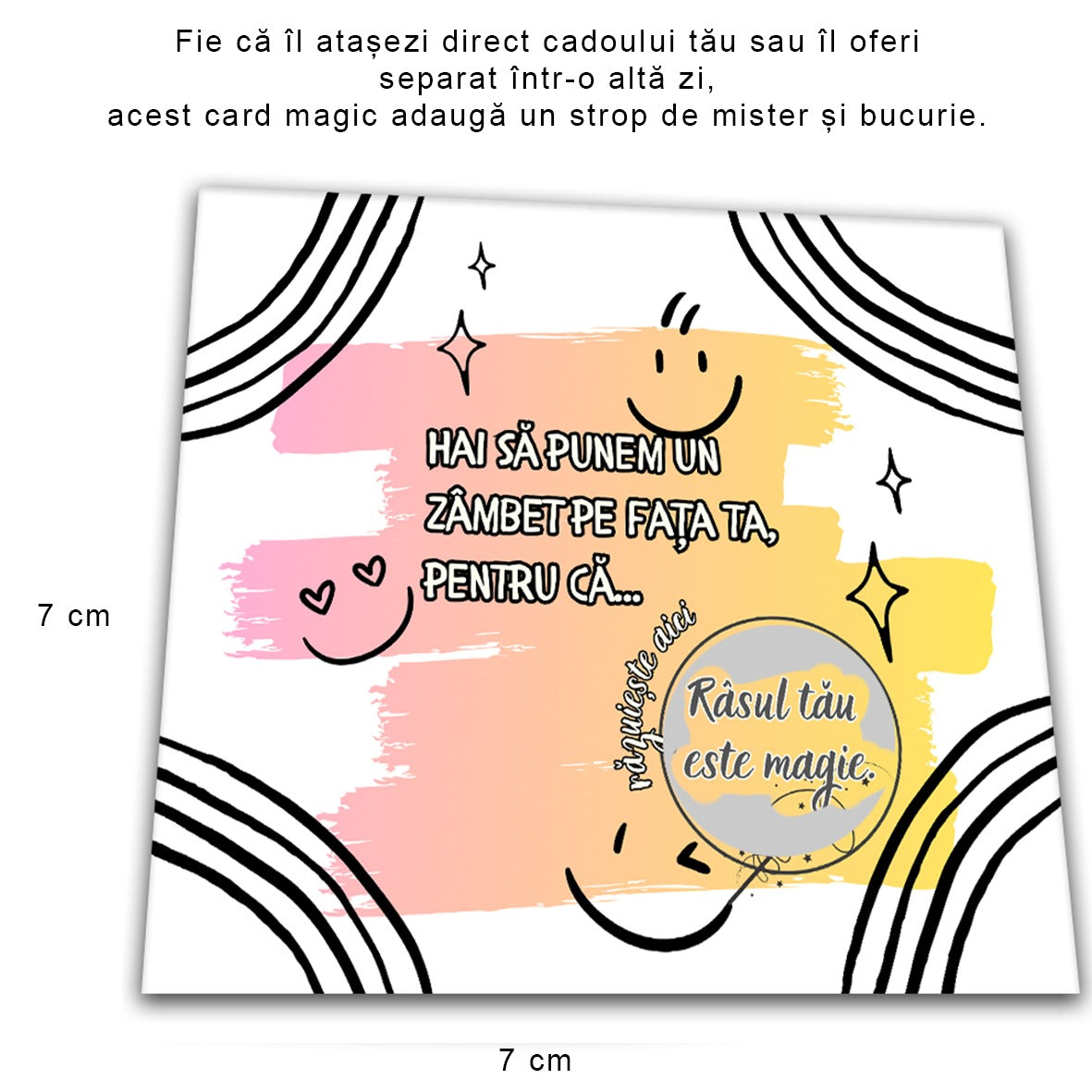 Cadou Pentru Tata, Perna Decorativa Printata Cu Mesaj Pentru TataSi Card Razuibil "Rasul Tau Este Magic"