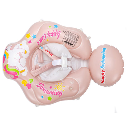 Colac de Inot, Joystos,Text Happy Time Pentru Copii, Pink, cu Parasolar, cu Suport Pentru Piept, 3 Luni - 6 Ani