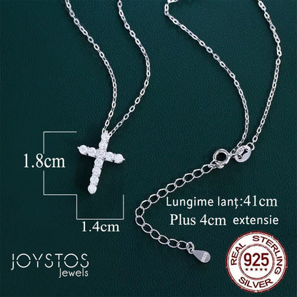 Colier Argint 925 Cruce cu Zirconi - Cadou Pentru Bunica cu Mesaj