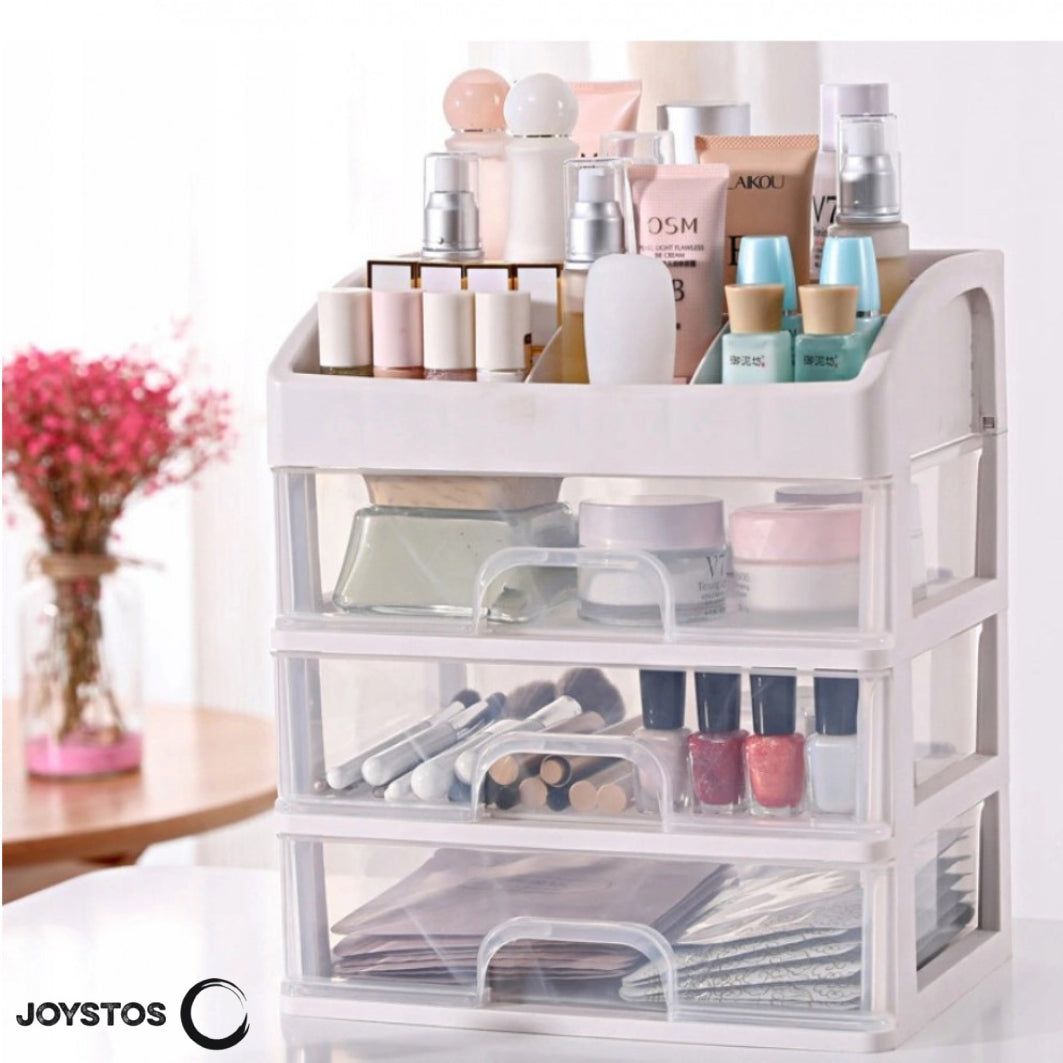 Organizator Cosmetice, JOYSTOS, Cu 3 Sertare Principale Si 5 Compartimente