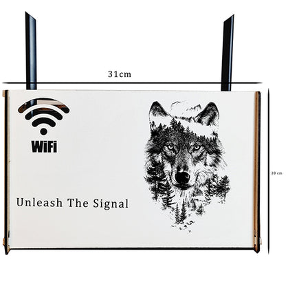 Raft Suport Router Wireless, JOYSTOS, Pentru Mascare Fire si Echipamente WI-FI, 31X20 cm, Alb