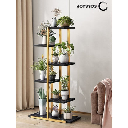 Stand De Flori, JOYSTOS, Cu 6 Etajere, Pentru Balcon, Terasa Sau Gradina, 113 x 60 x 20cm