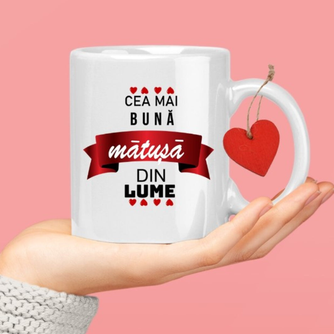 Cadou special pentru unchi si matusa: Set de 2 cani personalizate - Cel mai bun unchi din lume si cea mai buna matusa din lume