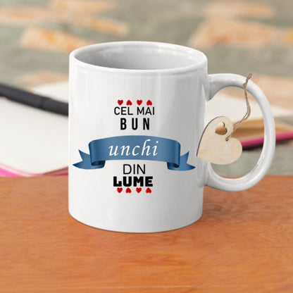 Cadou special pentru unchi si matusa: Set de 2 cani personalizate - Cel mai bun unchi din lume si cea mai buna matusa din lume