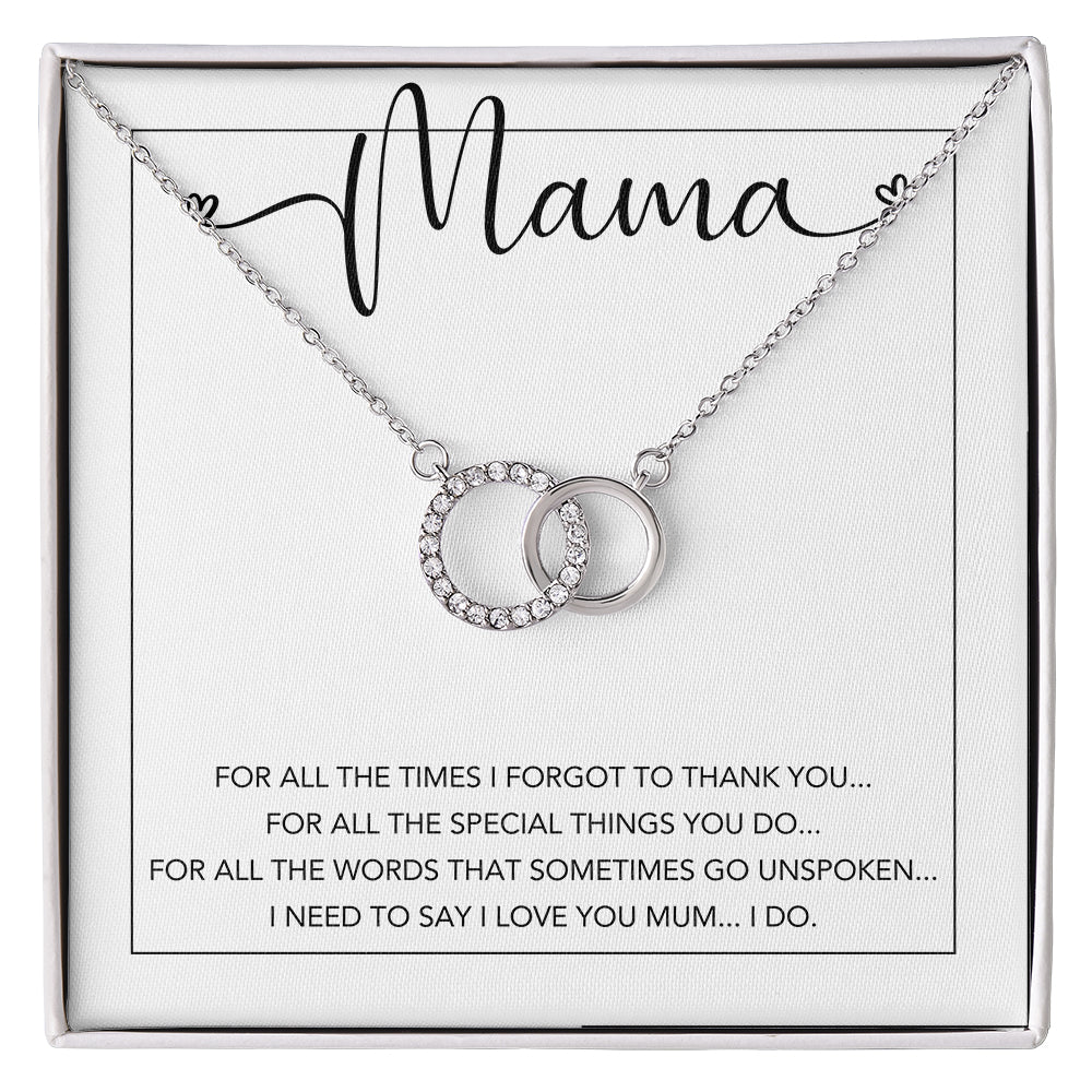 Set Cadou Pentru Mama, Colier Argint 925, cu Pandant Placat cu Aur Alb 14K si card cu Mesajul ”I need to say I love u mum”