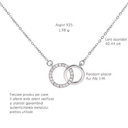 Colier Elegant JOYSTOS din Argint 925 sau Placat cu Aur Alb 18K, 3.1g, Lant Reglabil 40-45cm – Cadou Craciun pentru Mama, Sotie, Iubita, Fiica, Sora sau Nasa – „Esti magia care face sarbatorile mai frumoase”