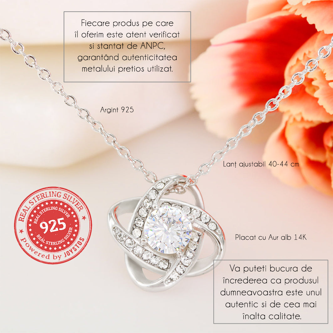 Colier Elegant JOYSTOS din Argint 925 sau Placat cu Aur Alb 18K, 3.1g, Lant Reglabil 40-45cm – Cadou Craciun pentru Mama, Sotie, Iubita, Fiica, Sora sau Nasa – „Esti magia care face sarbatorile mai frumoase”