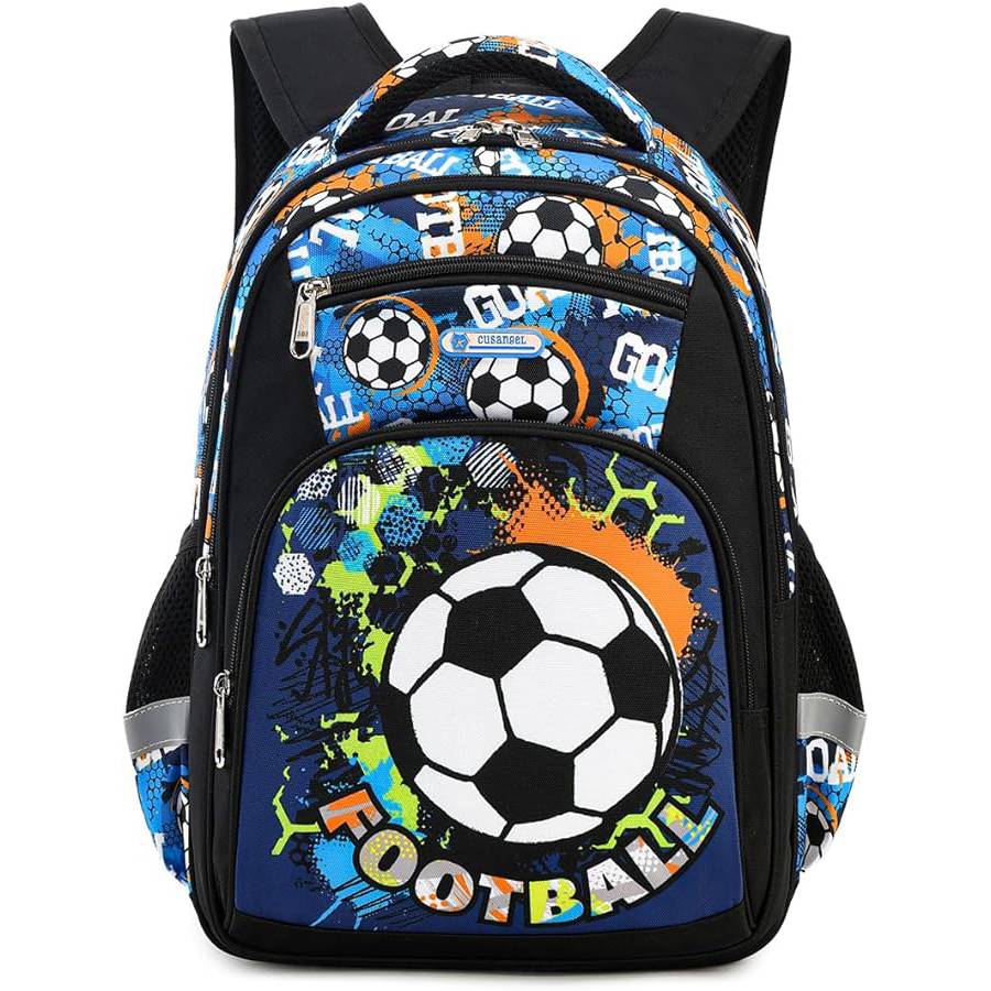 Ghiozdan Scoala, JOYSTOS, Multifunctional, Model Fotbal, Fosforescent, 40 cm