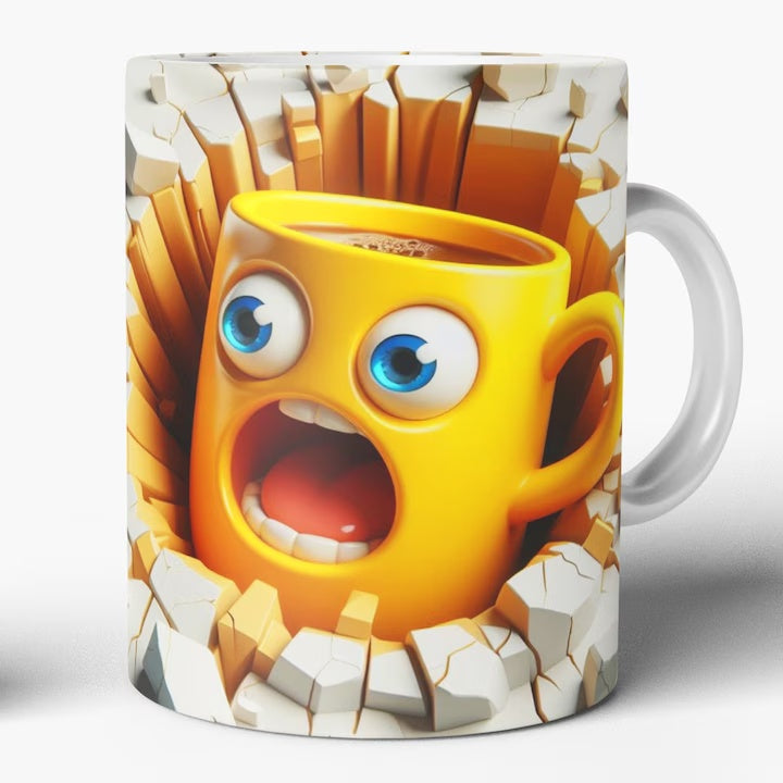 Cană Ceramică JOYSTOS, 330 ml – Emoji 3D, 8 Modele Amuzante