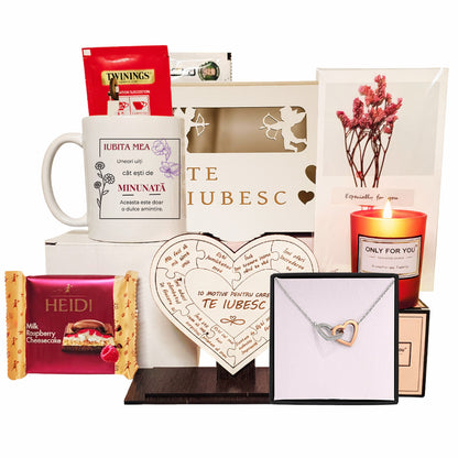 Set Cadou Premium 9 Piese JOYSTOS – Colier Argint Inimi Legate