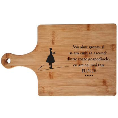 Tocator Personalizat din Bambus, Gravat Pentru Cupluri, 24x27 cm, Cadou De Casa Noua, Cadou De Nunta