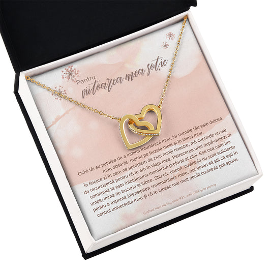 Set Cadou Pentru Sotie / Iubita, JOYSTOS, Colier Elegant din Argint 925 Placat cu Aur 14K – Cadoul Perfect pentru Logodnica sau Viitoarea Sotie