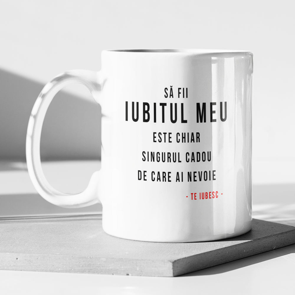 Cana Ceramica, Cadou Pentru Sot, Cadou Pentru Iubit, Cadou Amuzant Pentru El, Cadou Personalizat Pentru Sot, Mesaj E Sunt Cadoul Tau - Alexia Gifts