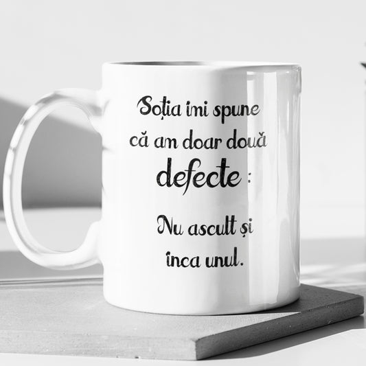 Cana Ceramica, Cadou Pentru Sot, Cadou Pentru Iubit, Cadou Amuzant Pentru El, Cadou Personalizat Pentru Sot, Mesaj Sotia Spune - Alexia Gifts