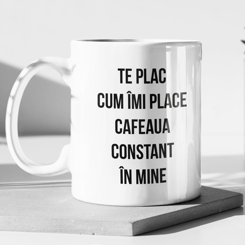 Cana Ceramica, Cadou Pentru Sot, Cadou Pentru Iubit, Cadou Amuzant Pentru El, Cadou Personalizat Pentru Sot, Mesaj Te Plac cum imi Place Cafeaua - Alexia Gifts