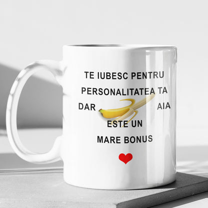 Cana Ceramica, Cadou Pentru Sot, Cadou Pentru Iubit, Cadou Amuzant Pentru El, Cadou Personalizat Pentru Sot, Mesaj Te Iubesc Pentru Personalitatea Ta - Alexia Gifts