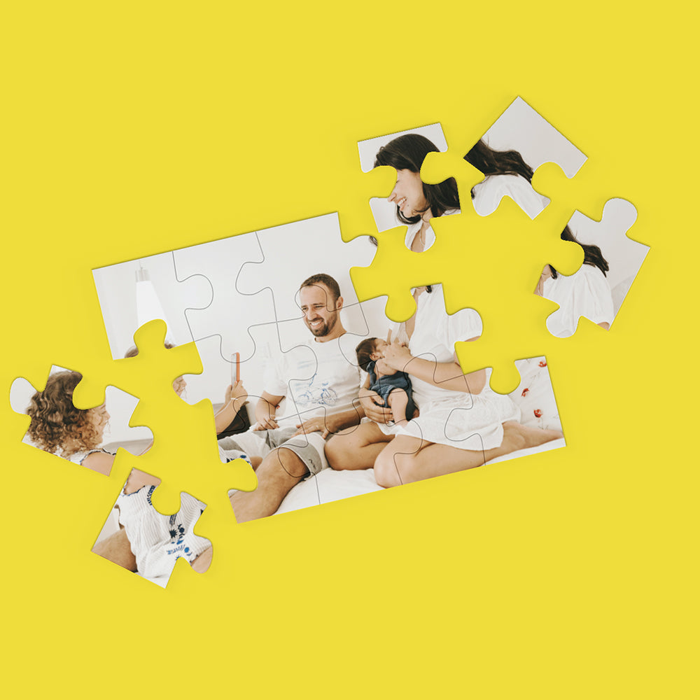 Personalizeaza Puzzle Lemn Pentru Copii si Bebelusi. Dreptunghi si Inima - ProShine Studio